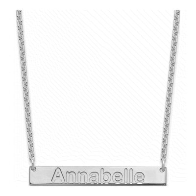 Sterling Silver Personalized Bar Name Necklace