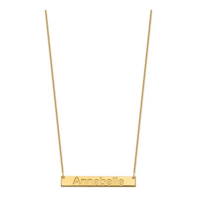 14K Yellow Gold Personalized Bar Necklace – view 2