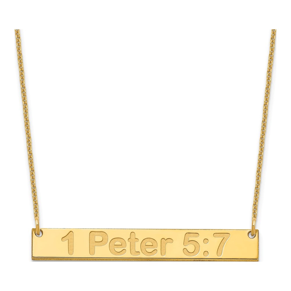14K Yellow Gold Personalized Bar Necklace