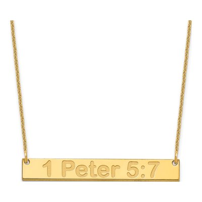 14K Yellow Gold Personalized Bar Necklace