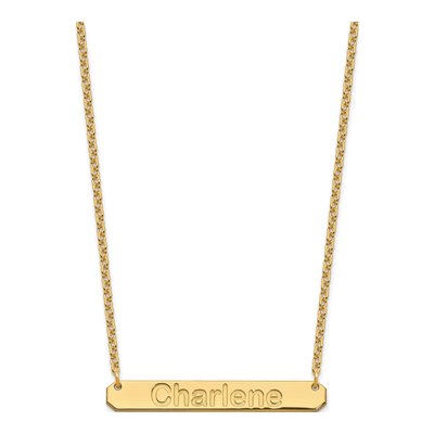 Gold-Plated Sterling Silver Personalized Bar Necklace – view 2