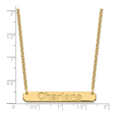 Gold-Plated Sterling Silver Personalized Bar Necklace – view 3