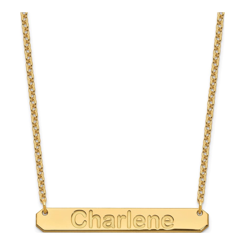 Gold-Plated Sterling Silver Personalized Bar Necklace