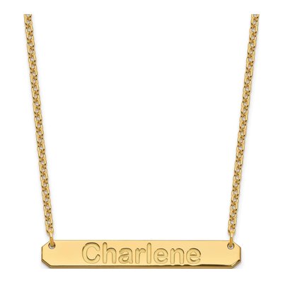 Gold-Plated Sterling Silver Personalized Bar Necklace