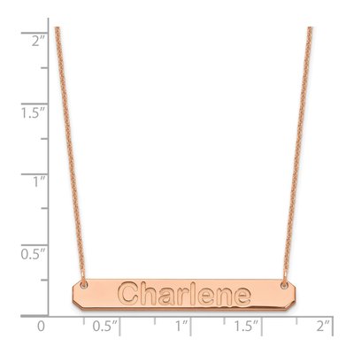 14K Rose Gold Personalized Bar Necklace – view 2
