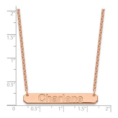 Rose Gold-Plated Sterling Silver Personalized Bar Necklace – view 2