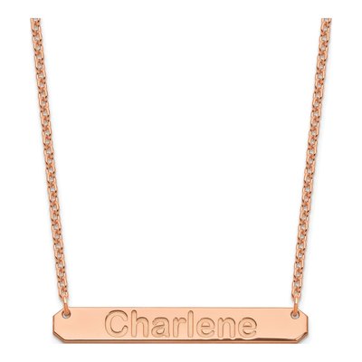 Rose Gold-Plated Sterling Silver Personalized Bar Necklace