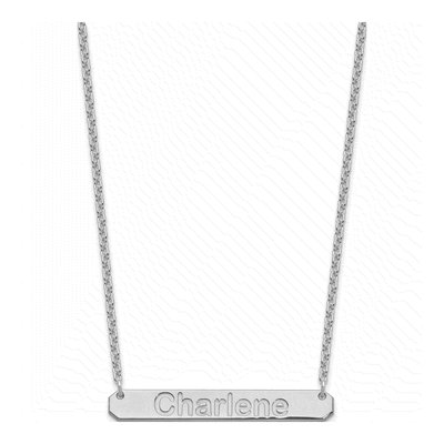 Sterling Silver Personalized Bar Name Necklace – view 2