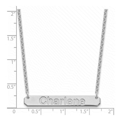 Sterling Silver Personalized Bar Name Necklace – view 3
