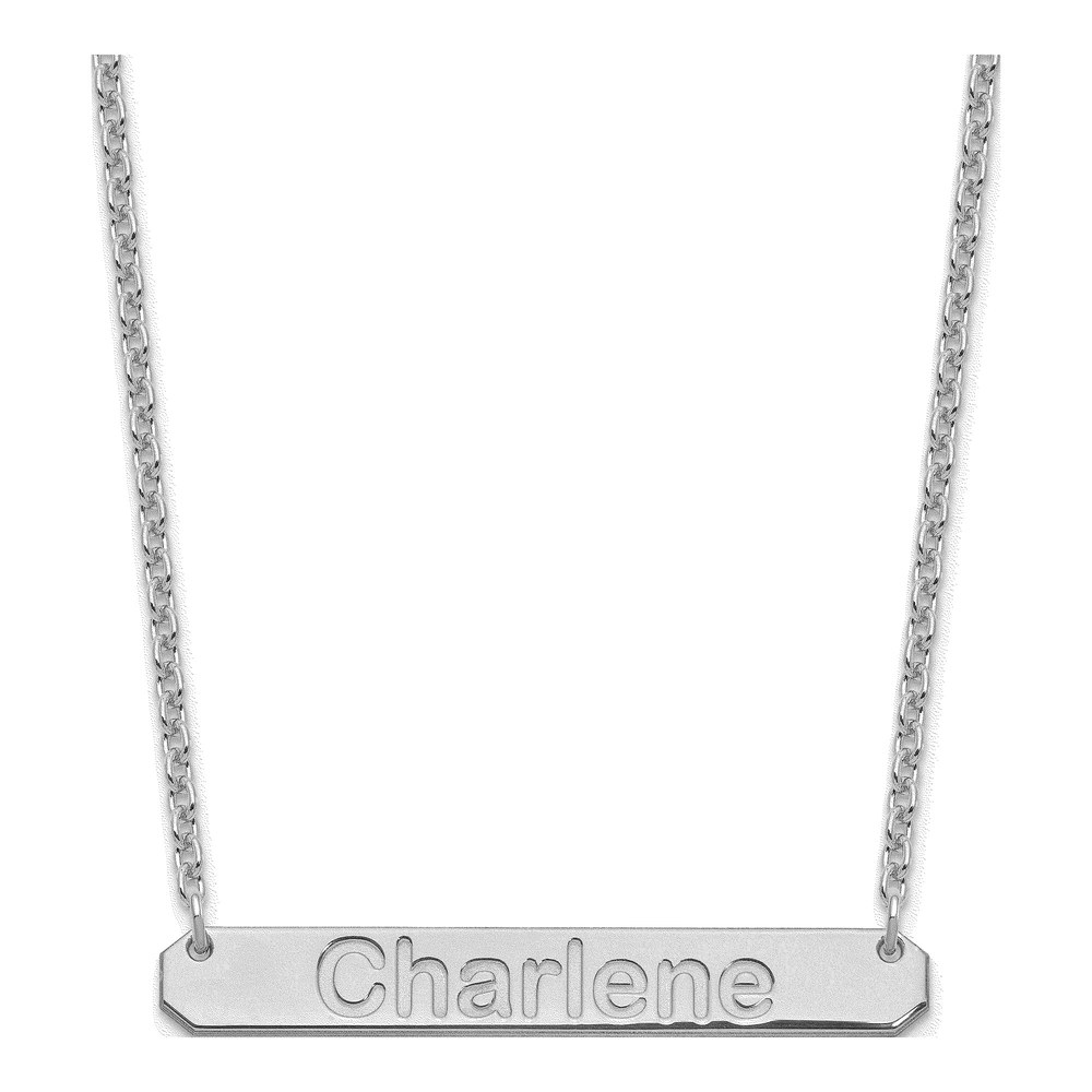 Sterling Silver Personalized Bar Name Necklace