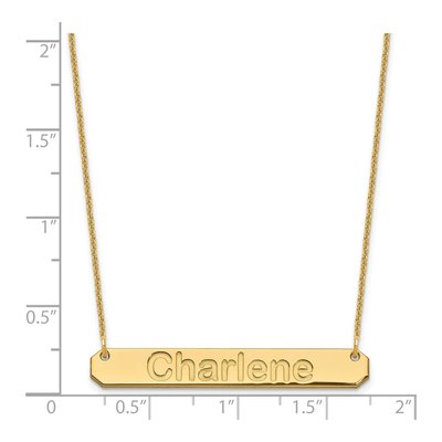 14K Yellow Gold Personalized Bar Necklace – view 3