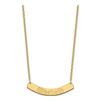 Gold-Plated Sterling Silver Personalized Curved Bar Name Necklace – view 2