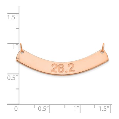 14K Rose Gold Curved Bar Necklace – view 2