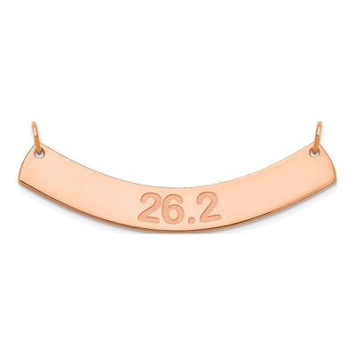 14K Rose Gold Curved Bar Necklace