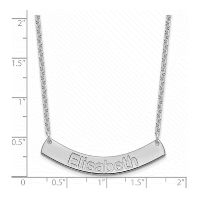 Sterling Silver Personalized Curved Bar Name Necklace – view 3