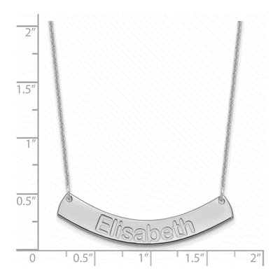 14K White Gold Curved Bar Name Necklace – view 3