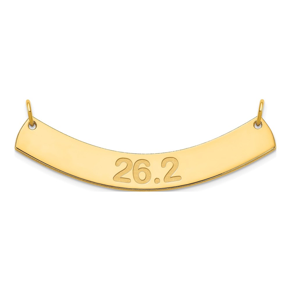 14K Yellow Gold Personalized Curved Bar Necklace