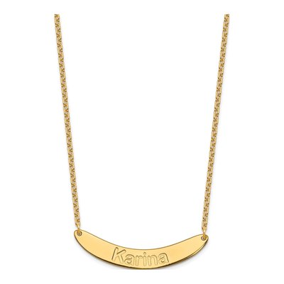 Gold-Plated Sterling Silver Personalized Curved Bar Necklace – view 2