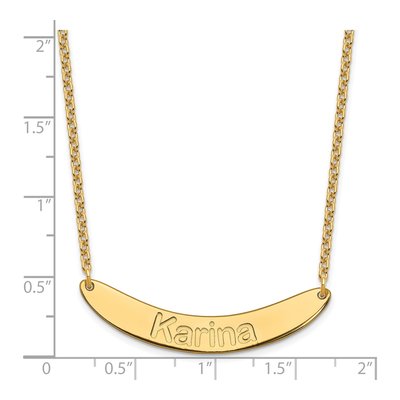 Gold-Plated Sterling Silver Personalized Curved Bar Necklace – view 3