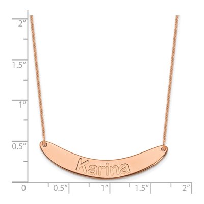 14K Rose Gold Curved Bar Name Necklace – view 2