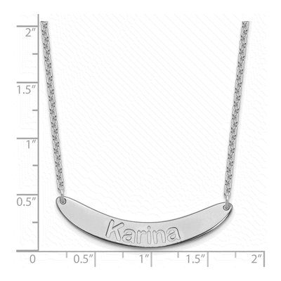 Sterling Silver Personalized Curved Bar Necklace – view 3