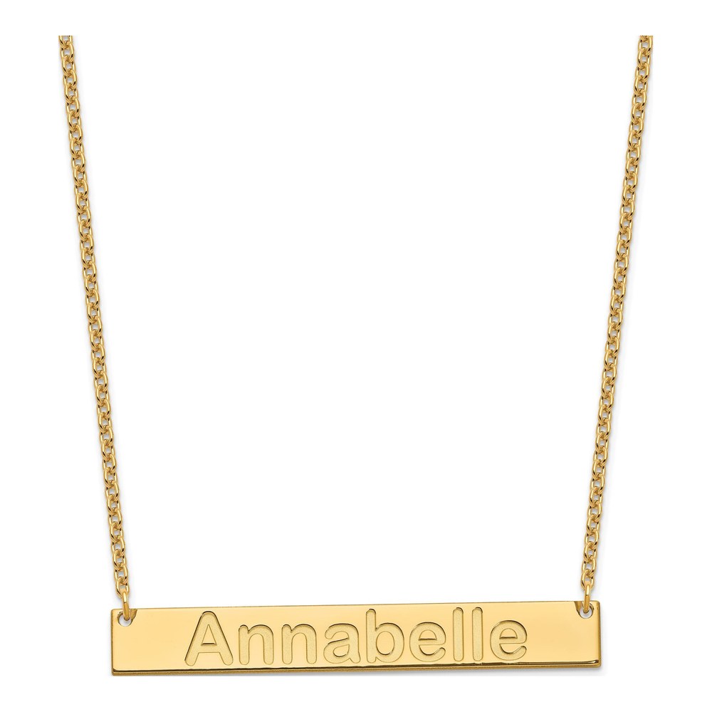 Gold-Plated Sterling Silver Personalized Bar Necklace