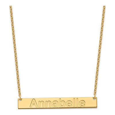 Gold-Plated Sterling Silver Personalized Bar Necklace