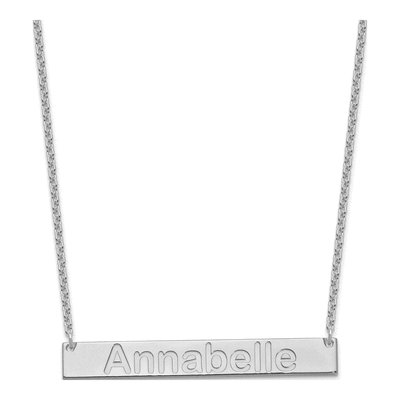 Sterling Silver Personalized Bar Necklace