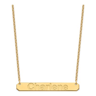 Gold-Plated Sterling Silver Personalized Large Bar Necklace – view 2