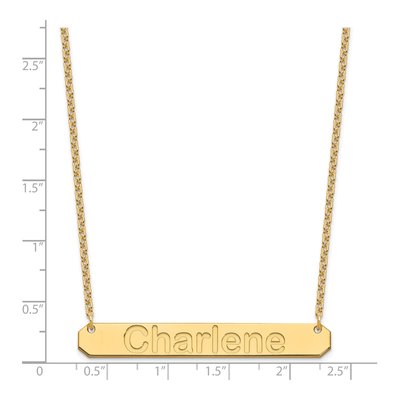Gold-Plated Sterling Silver Personalized Large Bar Necklace – view 3