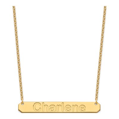 Gold-Plated Sterling Silver Personalized Large Bar Necklace