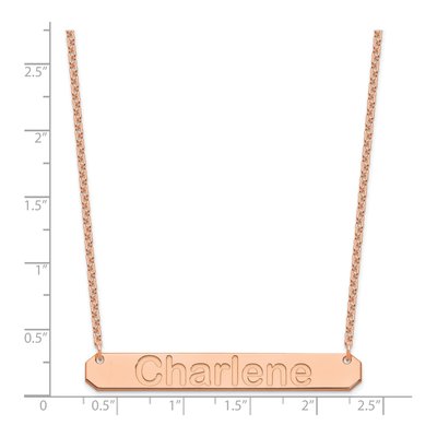 Rose Gold-Plated Sterling Silver Personalized Bar Name Necklace – view 2