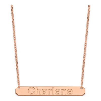 Rose Gold-Plated Sterling Silver Personalized Bar Name Necklace