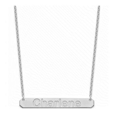 Sterling Silver Personalized Large Bar Necklace – view 2
