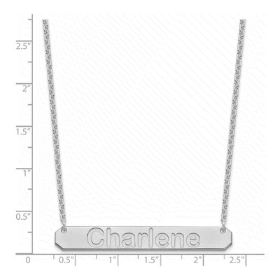 Sterling Silver Personalized Large Bar Necklace – view 3
