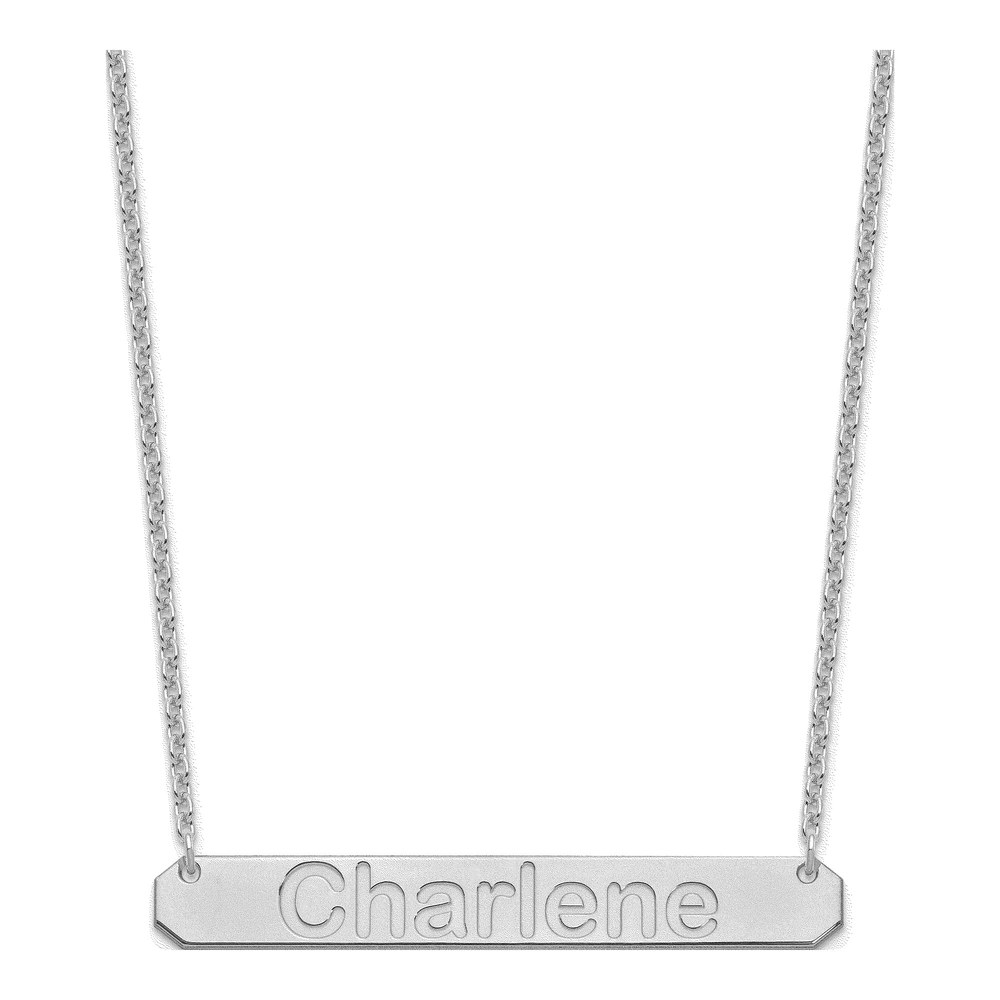 Sterling Silver Personalized Large Bar Necklace