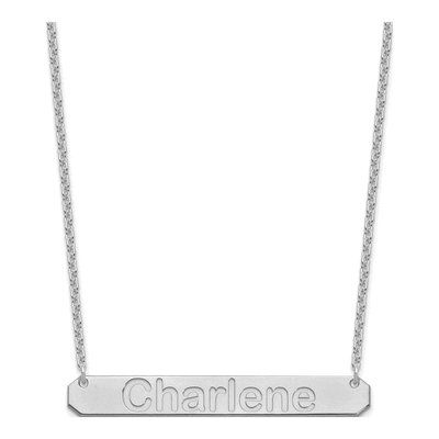 Sterling Silver Personalized Large Bar Necklace