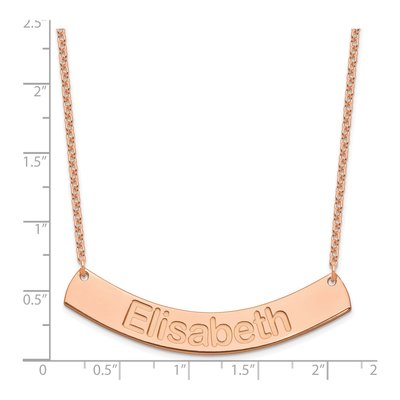 Rose Gold-Plated Sterling Silver Personalized Curved Bar Name Necklace – view 3