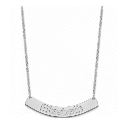 Sterling Silver Personalized Curved Bar Necklace – view 2