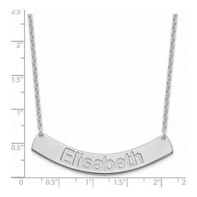 Sterling Silver Personalized Curved Bar Necklace – view 3