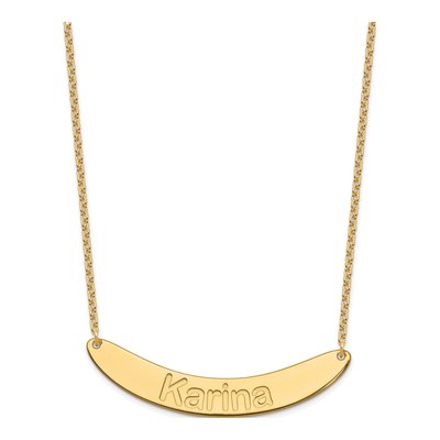 Gold-Plated Sterling Silver Personalized Curved Bar Name Necklace – view 2