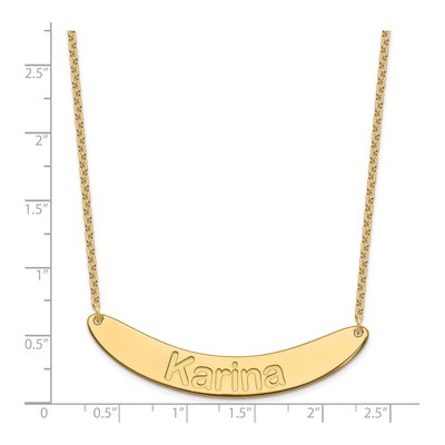 Gold-Plated Sterling Silver Personalized Curved Bar Name Necklace – view 3