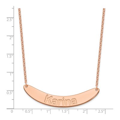 Rose Gold-Plated Sterling Silver Personalized Curved Bar Necklace – view 2