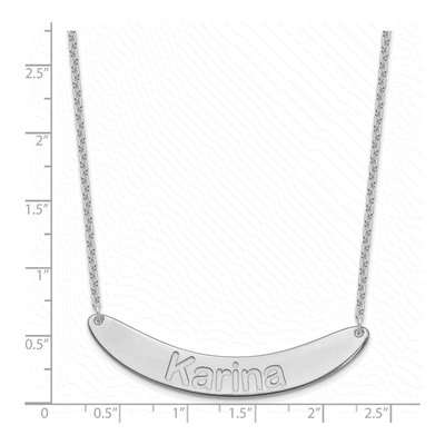 Sterling Silver Personalized Curved Bar Necklace – view 3