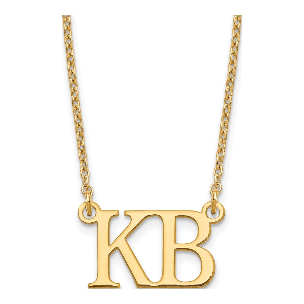 Personalized 2 Initial Necklace, Sterling Silver