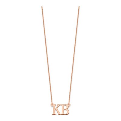 14K Rose Gold Large 2-Initial Necklace – view 2