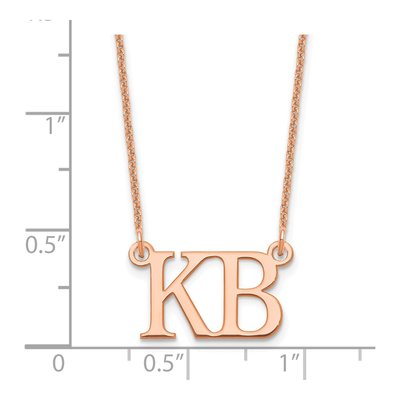 14K Rose Gold Large 2-Initial Necklace – view 3