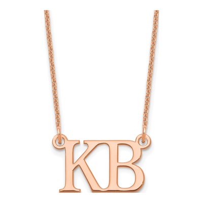 14K Rose Gold Large 2-Initial Necklace