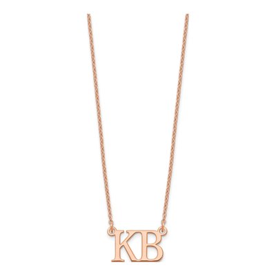 Rose Gold-Plated Sterling Silver 2-Initial Necklace – view 2