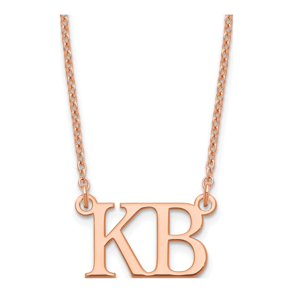 Rose-Plated Sterling Silver 2 Initial Necklace